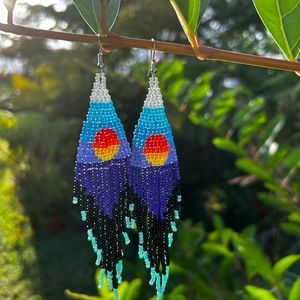 Beaded Sunrise Fringe Earrings